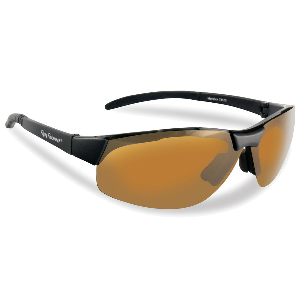 FLYING FISHERMAN SUNGLASSES -  MAVERICK - BLACK/ AMBER